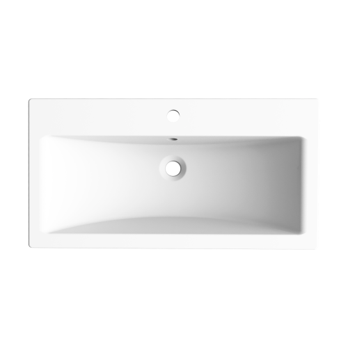 Раковина из литьевого мрамора Paola Paola Daria 800 80х43 полувстраиваемая цвет белый глянцевый 1 отверстие под смеситель
