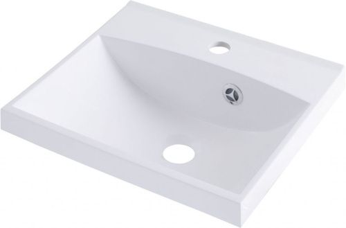 Раковина из литьевого мрамора Aquanet Нота NEW 00204094 40х35 полувстраиваемая цвет белый 1 отверстие под смеситель