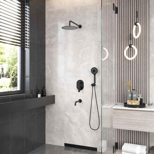 Душевая система Berges Ventas 073008 встраиваемая в стену цвет черный матовый