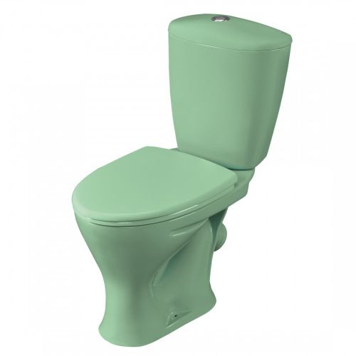 Унитаз-компакт напольный с бачком Santeri Версия 1P4015S0400BF салатовый с сиденьем каскадный смыв