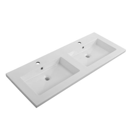 Раковина керамическая Cezares CZR-8070-120-2 121х46 подвесная цвет белый глянцевый 2 отверстия под смеситель