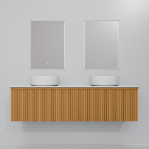 Тумба с раковиной+зеркало Art Decco Andy (Энди) AAN15W11D3M0 150x45x40 подвесная цвет белый дуб