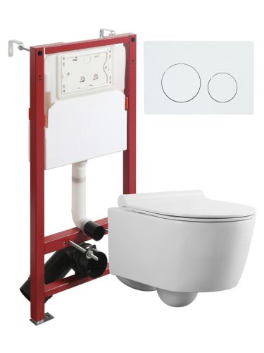 Комплект унитаз с инсталляцией и клавишей смыва Agger ATI05100+APB188