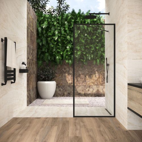 Душевая перегородка Vegas-Glass EAF Frame EAF Frame 80 02М crystalvision 80х200 стекло прозрачное профиль черный
