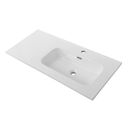 Раковина керамическая Cezares DUET CZR-8095-100-R 101х46 подвесная цвет белый глянцевый 1 отверстие под смеситель