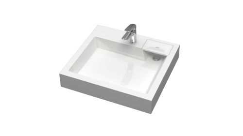 Раковина из литьевого мрамора Uperwood Vission 45483000001 60х55 над стиральной машиной цвет белый