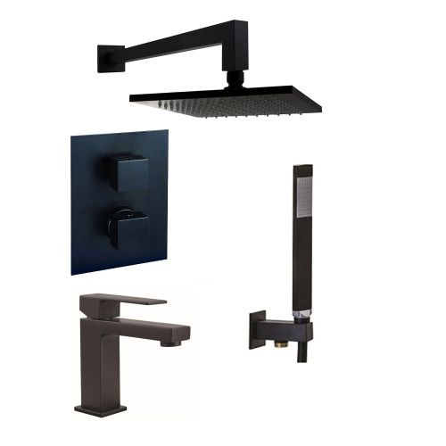 Душевая система Paffoni Elle KITLEQ518NO071 встраиваемая в стену с термостатом