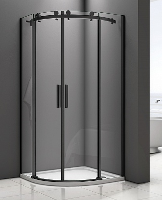 Душевой уголок Good Door Galaxy ГЛ00019 100х100 стекло прозрачное профиль черный без поддона