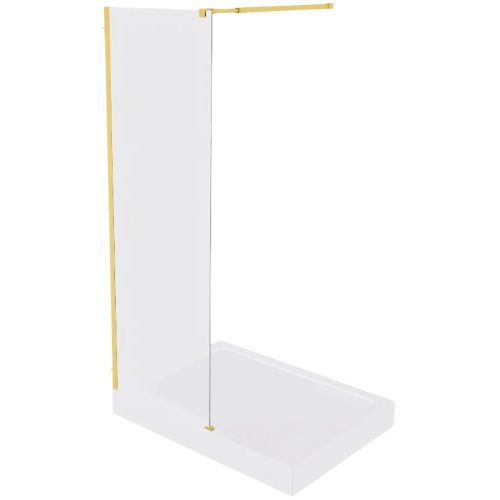 Душевая перегородка GOOD DOOR WALK IN ВИ00048 140х195 стекло прозрачное профиль золото матовое