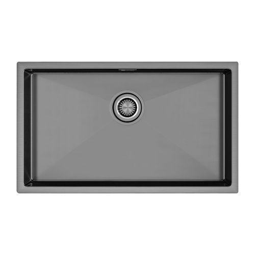 Кухонная мойка Paulmark ALLER 74 UNI PM807444-GM 69х39 цвет вороненая сталь