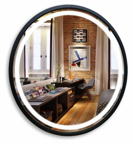 Зеркало в ванную Azario Манхэттен-лофт LED-00002428 77х77 цвет черный