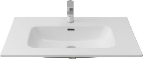 Раковина керамическая Aquanet Flat 00330431 81х47 полувстраиваемая цвет белый 1 отверстие под смеситель