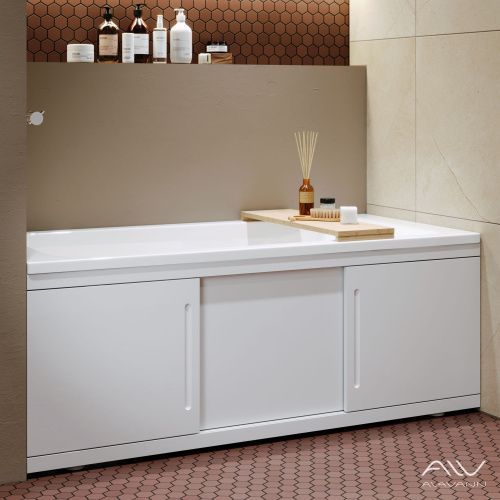Экран под ванну Alavann Alt 180 см ALV0716001 фронтальный МДФ раздвижной белый