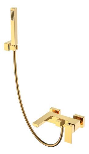 Смеситель Boheme Qubic 473-G настенный золото