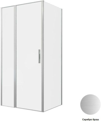 Душевой уголок Allen Brau Priority 3.31029.BA + 3.31044.BA 100х90 стекло прозрачное профиль серебро брашированное без поддона