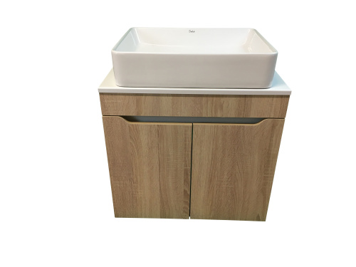 Тумба с раковиной Sintesi STL.W7021_SIN-LVB-APP-407 60х55х50 подвесная цвет белый/коричневый
