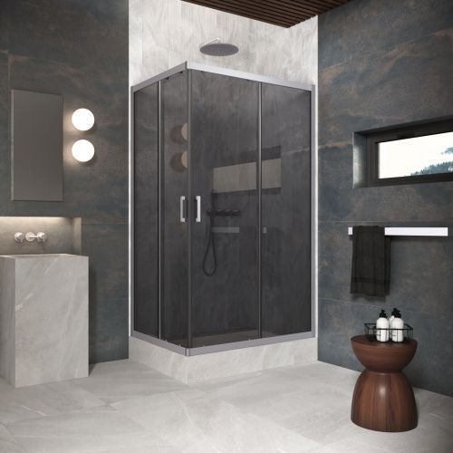 Душевой уголок Vegas-Glass ZA-F Protec ZA-F Protec 90*70 07 07 90х70 стекло тонированное профиль хром без поддона