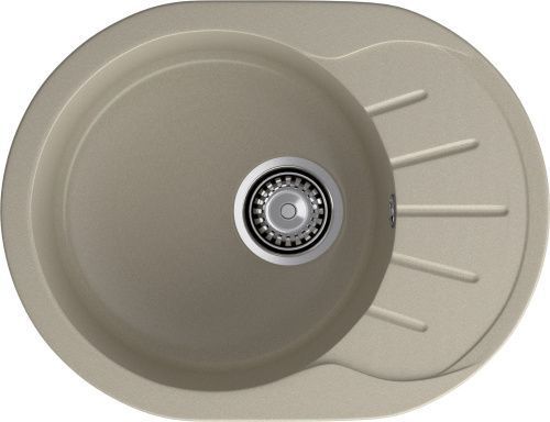 Кухонная мойка Granfest Rondo R-580L топаз 58х45 цвет серый поверхность матовая