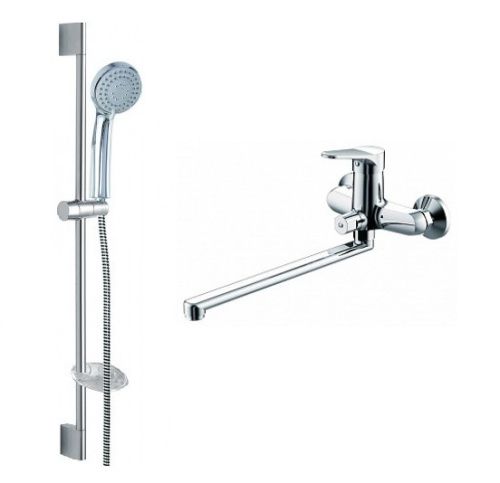Душевой гарнитур Bravat Eco F00414C настенный хром