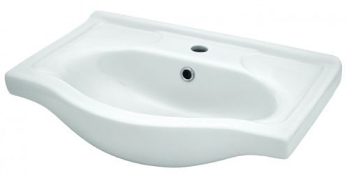Раковина из сантехнического фаянса Aquaton 1WH110268 60х40 накладная цвет белый 1 отверстие под смеситель