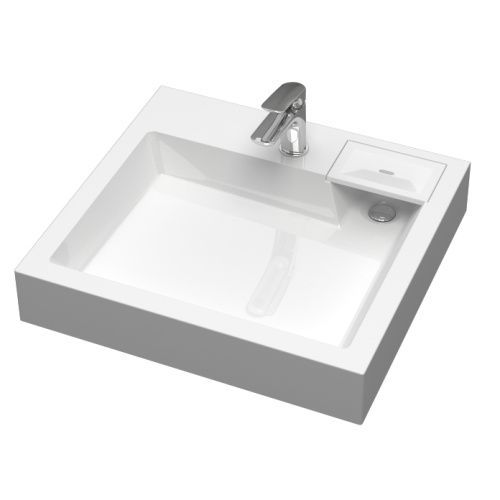 Раковина из искуственного мрамора Reflexion Delta RX6055DE 55x60 над стиральной машиной цвет белый 1 отверстие под смеситель