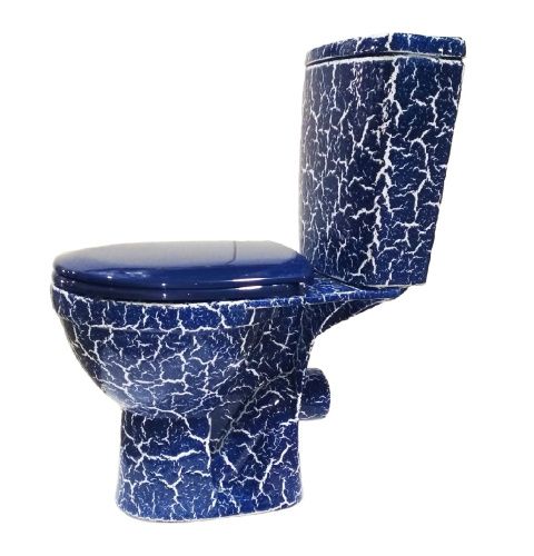 Унитаз-компакт напольный с бачком Rosa Рио Вн УнСкр99 синий с сиденьем каскадный смыв