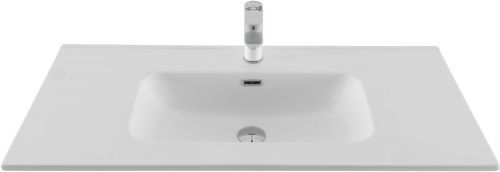 Раковина керамическая Aquanet Flat 00330426 101х47 полувстраиваемая цвет белый 1 отверстие под смеситель