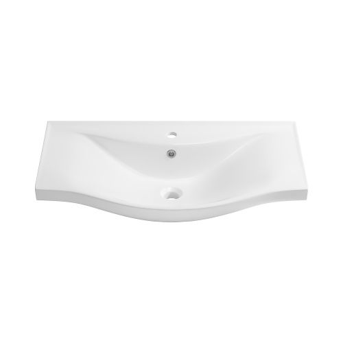 Раковина из сантехнического фарфора Wellsee Bisou 151207000 80х45 подвесная цвет белый глянцевый 1 отверстие под смеситель