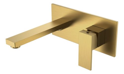 Смеситель для раковины Boheme Qubic 475-BR встраиваемый в стену бронза