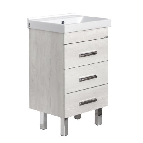 Тумба с раковиной Comforty Никосия 00-00017092CF 50х40х85 напольная цвет дуб белый