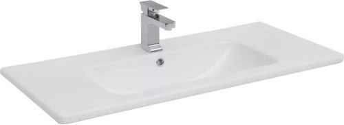 Раковина из литьевого мрамора Aquanet Бостон НФ-00017536 101х47 полувстраиваемая цвет белый 1 отверстие под смеситель