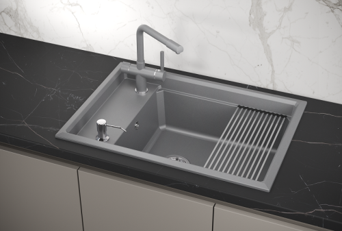 Кухонная мойка Granula Kitchen Space 7305, АЛЮМИНИУМ 73х51 цвет алюминиум поверхность матовая