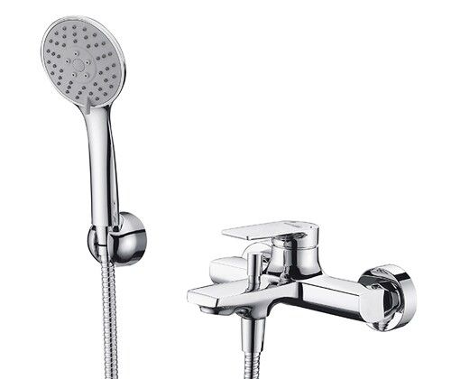 Смеситель для ванны и душа Wasserkraft Lopau 3200 3201 настенный хром