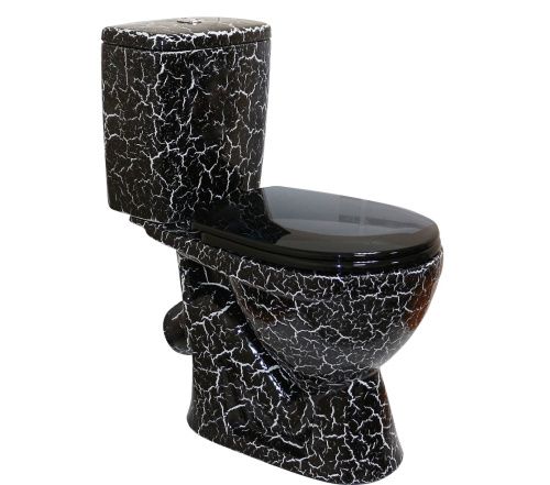 Унитаз-компакт напольный с бачком Rosa Лира Вн УнЧк10 черный с сиденьем каскадный смыв