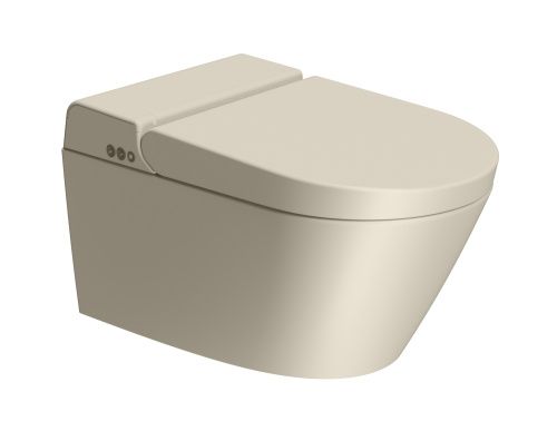 Унитаз-биде электронный подвесной GSI Wclean 7418K08 бежевый матовый с сиденьем микролифт безободковый смыв торнадо
