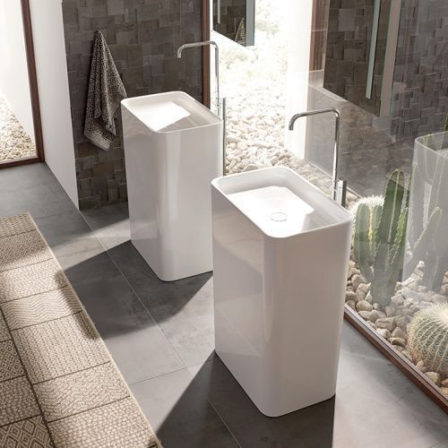 Раковина стальная Bette Art Monolith 60 см A183-000 напольная цвет белый без отверстий под смеситель