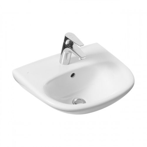 Раковина из сантехнического фарфора Jika Zeta 8103900001049 40х50 подвесная цвет белый 1 отверстие под смеситель