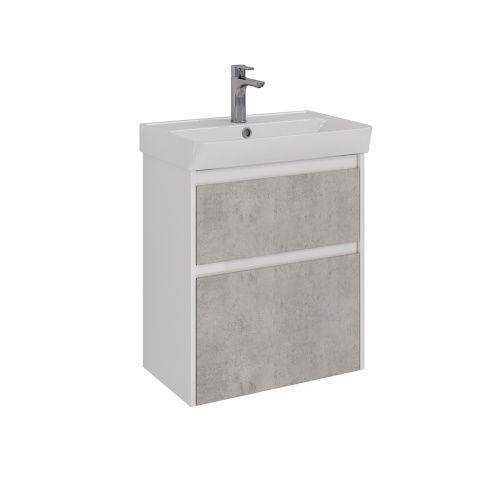 Тумба под раковину LeMark Combi LM03C60T-Beton 57х35х65 напольная/подвесная цвет бетон/белый