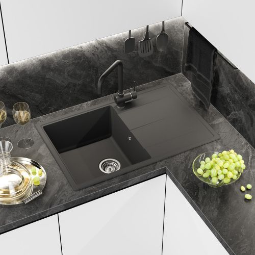 Кухонная мойка Misty Linkor LIN-78х51-01 78х51 цвет антрацит