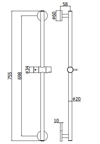 Штанга для душа Paffoni Life ZSAL116NO черный матовый - фото 4