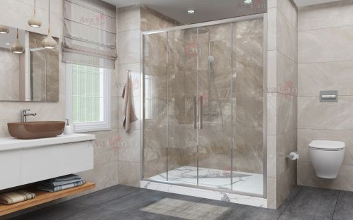 Душевая дверь AvaCan FC2-170 190х195 стекло прозрачное профиль хром глянцевый