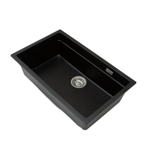 Кухонная мойка Grandex Aqua 500304 73х45 цвет черный поверхность матовая