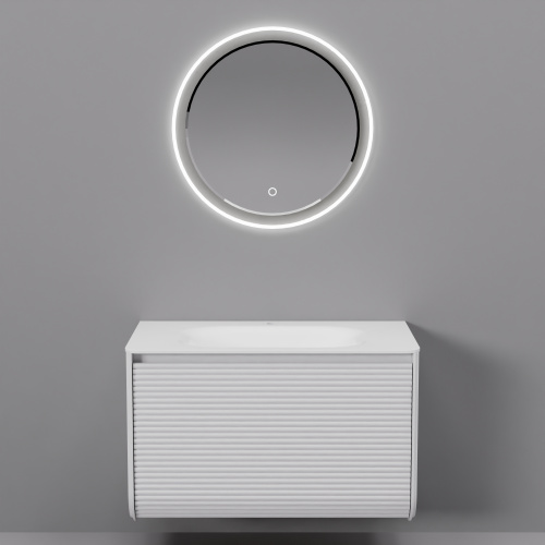 Тумба с раковиной+зеркало Art Decco Lucia (Люсия) ALC08W43S1M0 80x45x50 подвесная цвет белый