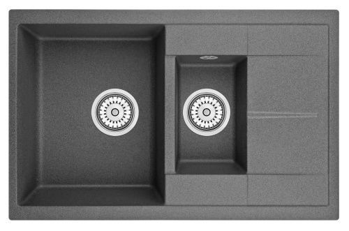 Кухонная мойка Granula 7802, ГРАФИТ 78х50 цвет графит поверхность матовая