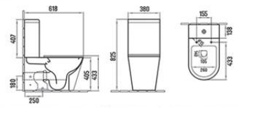 Унитаз напольный с бачком CeramaLux 2179XMW белый матовый с сиденьем микролифт безободковый каскадный смыв - фото 2