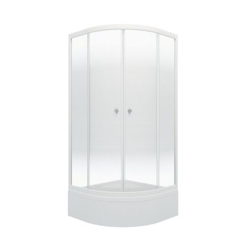 Душевой уголок Тритон Лайт Щ0000061813 90х90 стекло прозрачное с узором профиль белый с поддоном