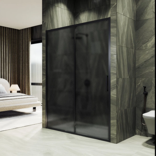 Душевая дверь Maybah Glass MGD-1289-6 150х195 стекло тонированное профиль черный