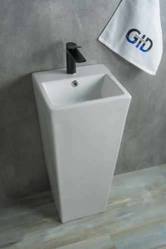 Раковина керамическая Gid Autonomo 81104 34х33 напольная цвет белый 1 отверстие под смеситель