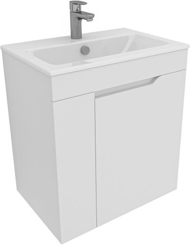 Тумба под раковину Aquanet Практика 00330453 58х39х64 напольная/подвесная цвет белый