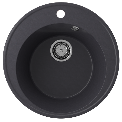 Кухонная мойка Ulgran Quartz Nora 485-08 49х49 цвет черный поверхность матовая